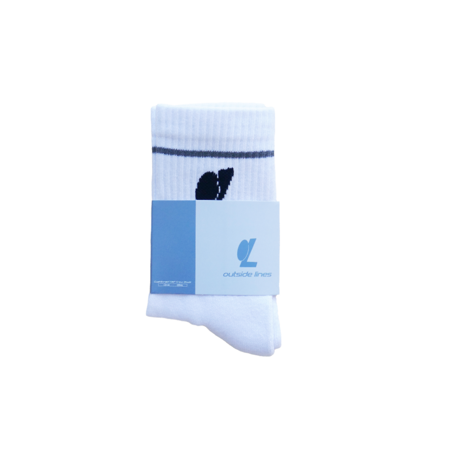 Striped Half Crew Cushioned Tennis Sock