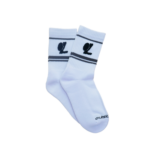Striped Half Crew Cushioned Tennis Sock